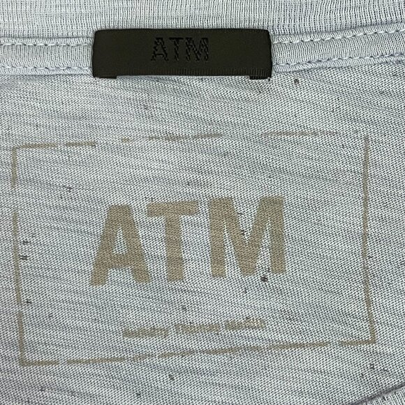 ATM Women's Light Blue Splatter Print Long Sleeve Crew Neck T-Shirt Size XS - Picture 6 of 11